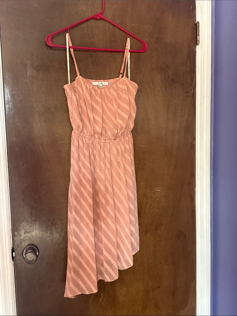 Forever 21 Coral-Peach High-Low Spaghetti Strap Dress
